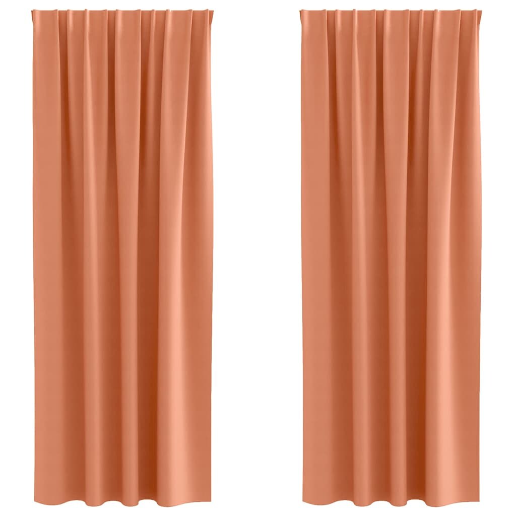 vidaXL Verdunkelungs-Vorhänge mit Ringen 2 pcs Terrakotta 225 x 140 cm