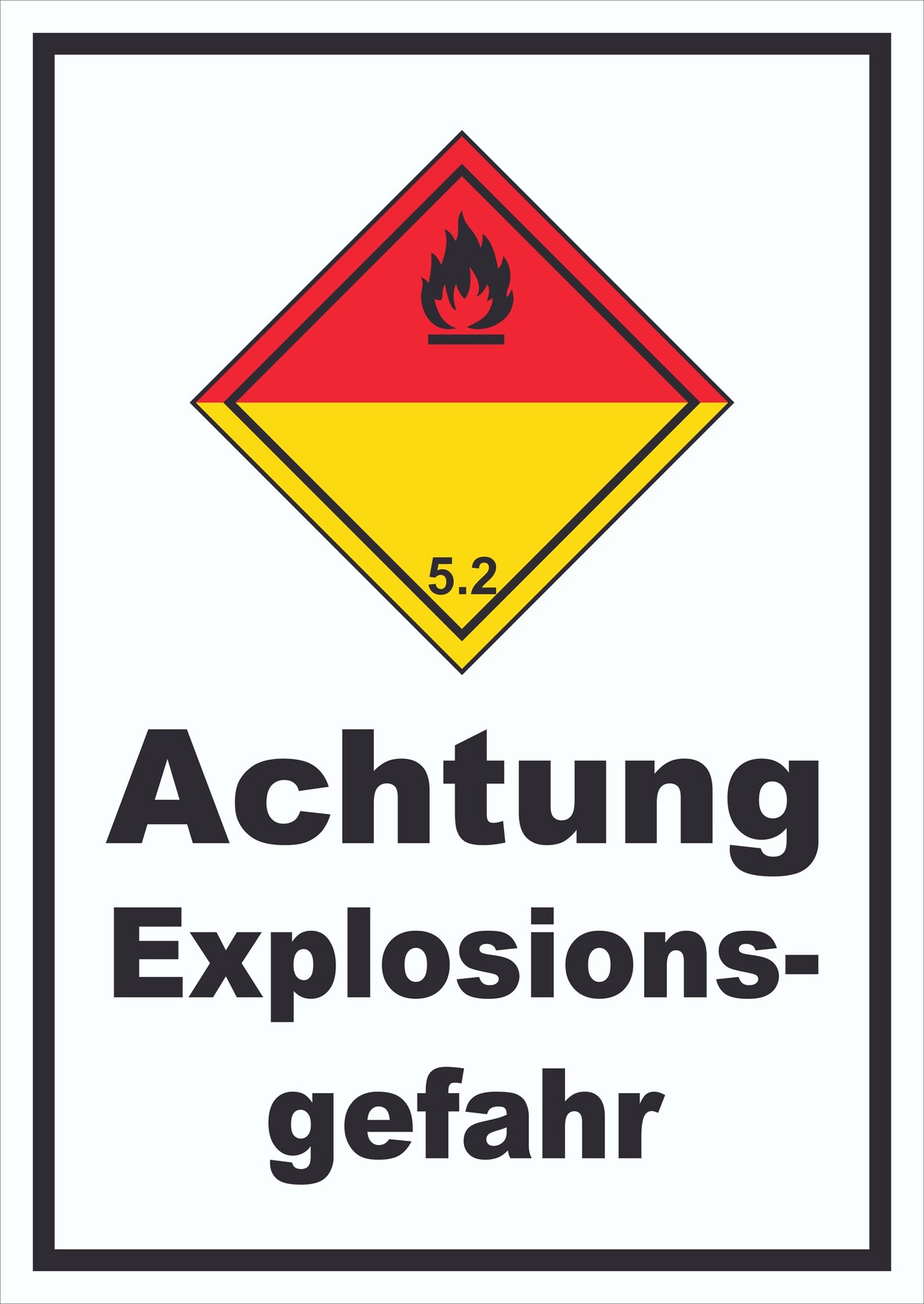 Schild Organische Peroxide explosiv hochkant A5 (148x210mm)