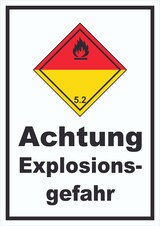 thumbnail of Schild Organische Peroxide explosiv hochkant A5 (148x210mm)