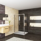 thumbnail of AICA Mampara de ducha corredera+panel lateral,vidrio templado 5mm,(1361-1401)x(780-800)x1850mm