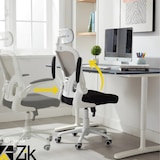 thumbnail of ZIK Cadeira de escritório Cadeira giratória ergonómica com apoio lombar, apoios de braços e apoio de cabeça - Branco