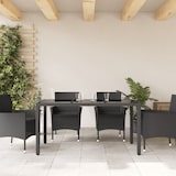 thumbnail of vidaXL Gartentisch mit Glasplatte Schwarz 150x90x75 cm Poly Rattan
