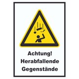 thumbnail of Achtung Herabfallende Gegenstände A4 (210x297mm) Schild