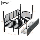 thumbnail of Eisenbettsofa 90x200 cm im Vintage-Stil mit Ablagefächern – stylisches Schlafsofa für jedes Zimmer Schwarz