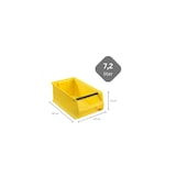 thumbnail of PROREGAL 18x Gelbe Sichtlagerbox 4.1 mit Griffstange | HxBxT 15x20x35cm | 7,2 Liter | Sichtlagerbehälter, Sichtlagerkasten