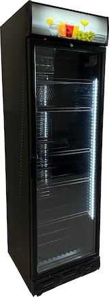thumbnail of Getränkekühlschrank mit LED-Display und Glastür, Türanschlag links, Schwarz, 382 Liter, BTH 595 x 650 x 2000 mm