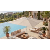 thumbnail of Gastronomie-Luxus-Sonnenschirm HWC-D20, XXL-Schirm Marktschirm, 5x5m (Ø7,2m) Polyester/Alu 90kg ~ creme