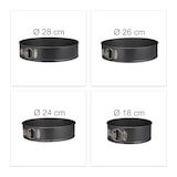 thumbnail of Relaxdays Springform Set, 4-teilig, Ø 18/24/26/28 cm, antihaftbeschichtet, bis 220 °C, runde Kuchenbackformen, grau