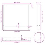 thumbnail of vidaXL Esstischbeine Schwarz 2 Stk. 70x(72-73) cm Stahl