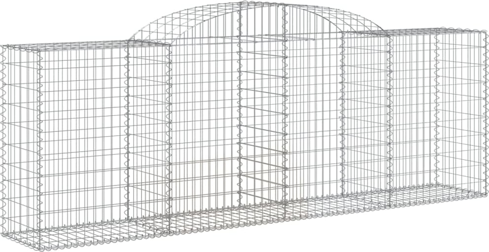 vidaXL Gabionen mit Hochbogen 3 Stk. 300x50x100/120cm Verzinktes Eisen
