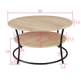 thumbnail of tectake Mesa de café Cromford 80x46cm  Madeira Industrial Clara, Carvalho Sonoma