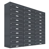 thumbnail of AL Briefkastensysteme 30 Fächer Premium Wand Briefkasten Anlage in RAL 7016 Anthrazit Grau, Post A4, robust, wetterfest, Artikelnummer: 132P30EA3P7016