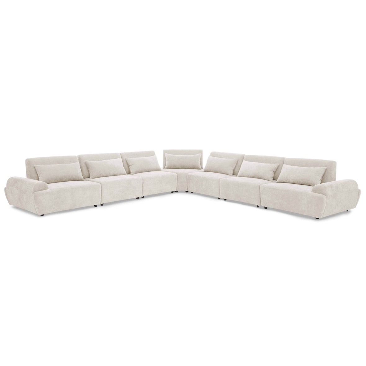 Sofá esquinero modular de 7 plazas con respaldo ajustable, crudo, L 449 x l 449 x h 82 cm Oviala