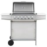 thumbnail of vidaXL Gasgrill mit 6 Flammen Edelstahl Silbern