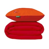 thumbnail of Benetton - Capa de Edredom Reversível 200/220cm com Lençol 160/200+30cm e 2 Fronhas 50/70cm em Laranja e Vermelho
