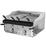 thumbnail of MBH - Professioneller Gas Lavasteingrill, 60 cm, aus rostfreiem Stahl und baskischer Grill für Restaurant, Catering.