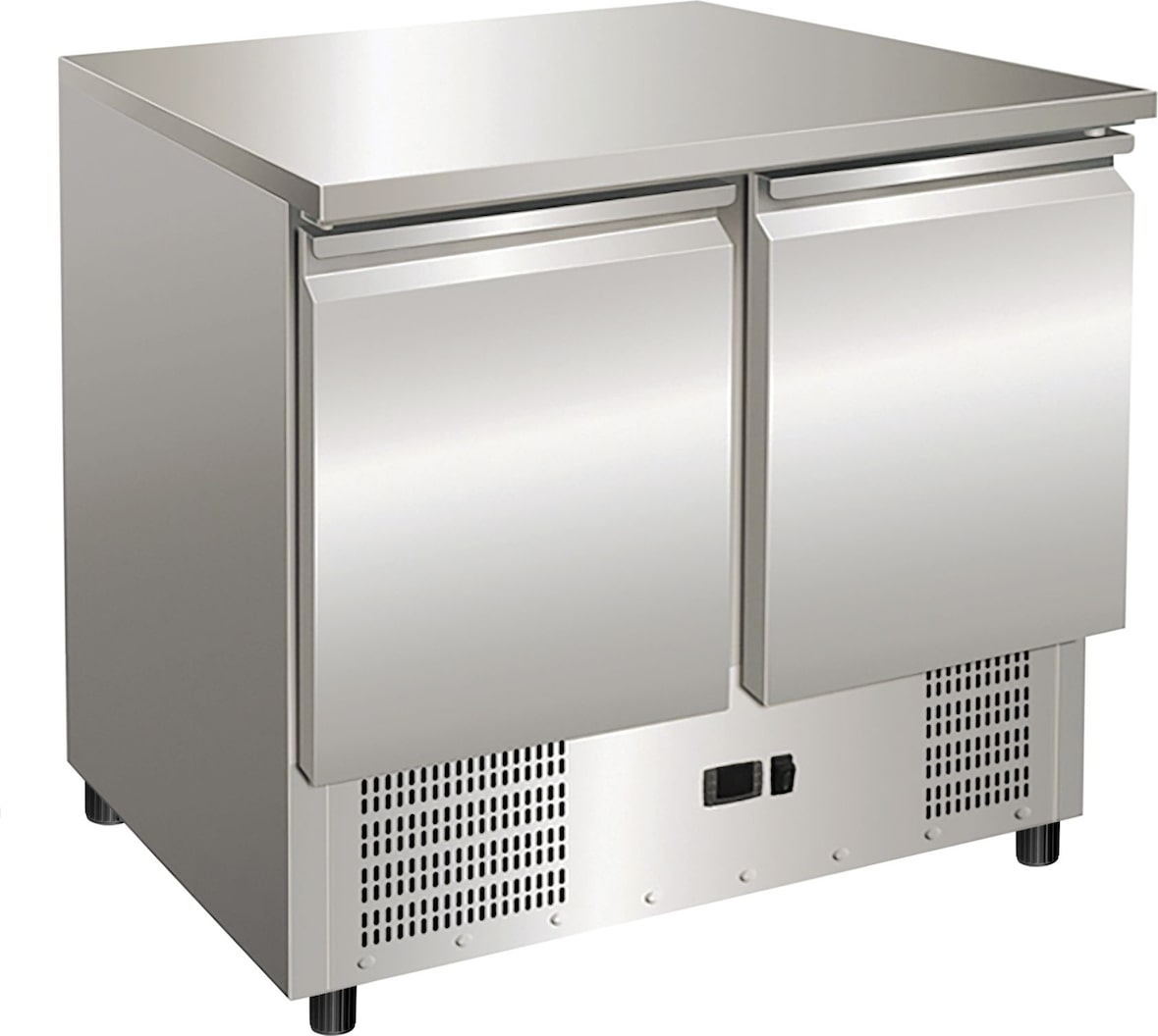 SALADETTE S901TOP Edelstahl-Kühltheke, statisch, digitales Thermometer, automatische Abtauung, Maße 90x70x86 cm, Temperatur +2°C/+8°C