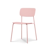 thumbnail of Lot de 4 chaises roses poudrées au design minimaliste en métal et résine