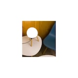 thumbnail of mine, lampada da tavolo grigia con piedi in legno, faro barcelona