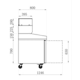 thumbnail of EQUIPEMENTPRO - Table à pizza réfrigérée 2 portes avec vitrine et plan granit - 390L