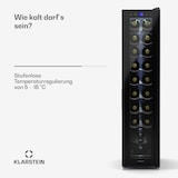 thumbnail of Klarstein Shiraz 18 Slim Uno Weinkühlschrank 18 Flaschen 5 - 18 °C Touch-Control Schwarz