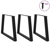 thumbnail of vidaXL Esstischbeine V-Form 3 Stück Schwarz 90x(72-73,3) cm Stahl