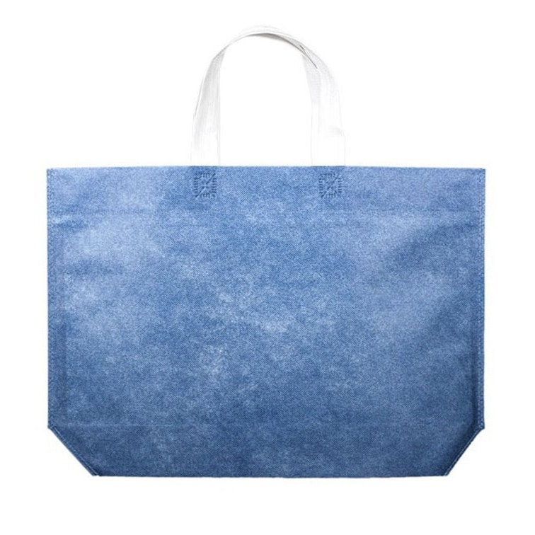 MONOUSO - Vliesstofftasche mit Sechseckiger Sockel Blau 44+10x30cm (5 Stück)