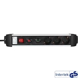 thumbnail of InLine® Steckdosenleiste Alu, 3-fach Schutzkontakt, mit Ü-Schutz, Schalter, 1,5m