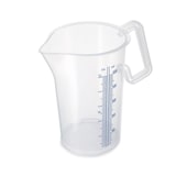thumbnail of thermohauser maatbeker met gesloten handvat, 500 ml, kunststof PP, blauwe schaalverdeling en milliliters