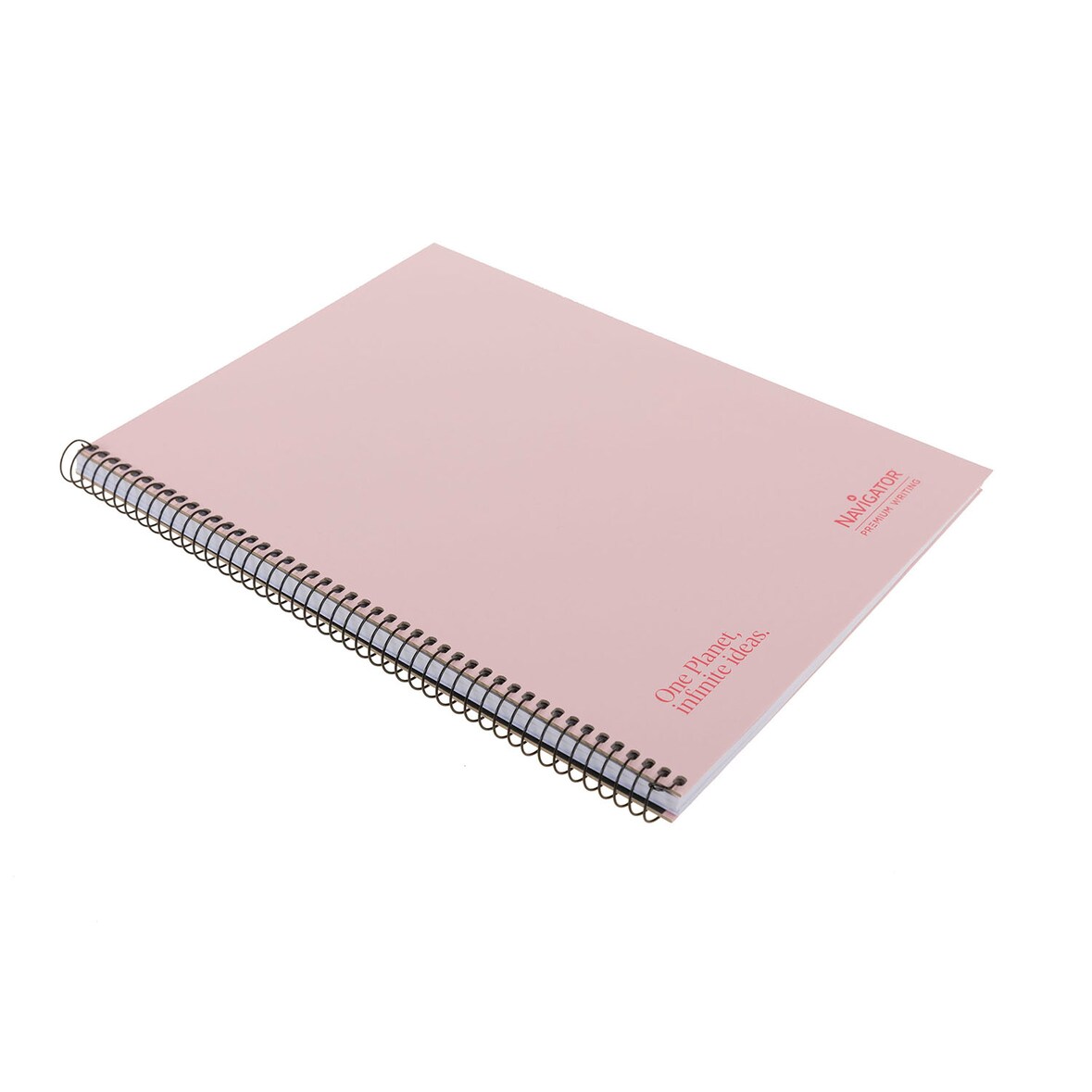 Caderno A4+ capa extra rígida 120H 80G pautado microperfurado 5 faixas cor Navigator Rosa