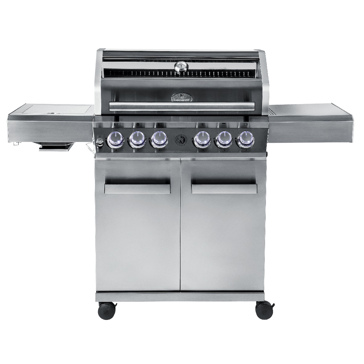 CHEF CUISINE Gasgrill, Edelstahl / Stahl, 145 x 56 x 117 cm, 4 Hauptbrenner, Infrarot-3D-Brenner, Ablagetisch, mit LED-Licht, fahrbar, silber