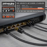 thumbnail of Primewire Flachbandpatchkabel CAT 7 mit Baumwollummantelung - Gigabit Ethernet LAN Kabel - 10 Gbit/s - U/FTP PIMF Schirmung - Netzwerkkabel - 10m