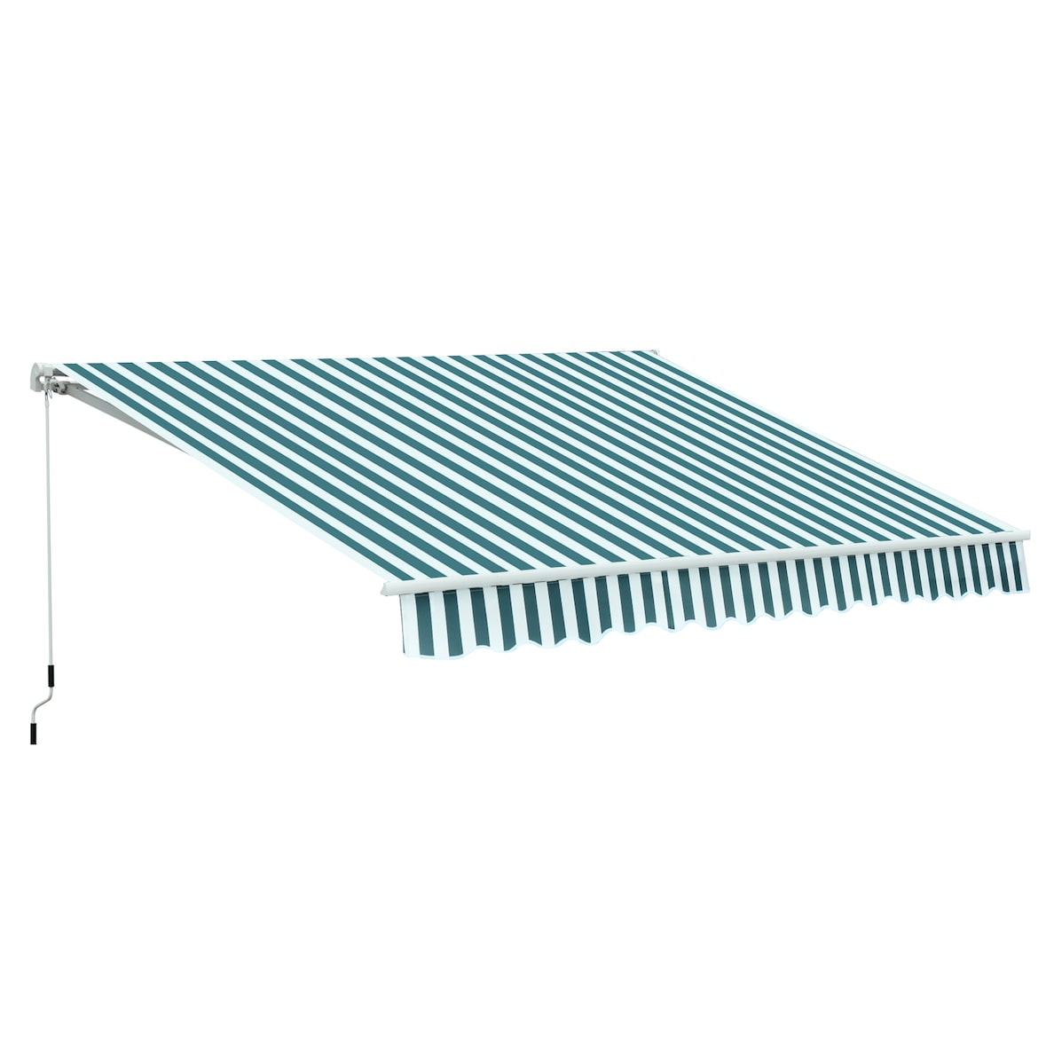 Toldo manual plegable de aluminio 295x250cm toldo manual retráctil ángulo ajustable con manivela para exterior balcón jardín terraza