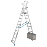thumbnail of Teleskop-Plattformleiter, Aluminium mit großer Standplattform, höhenverstellbar, 8-10 Sprossen