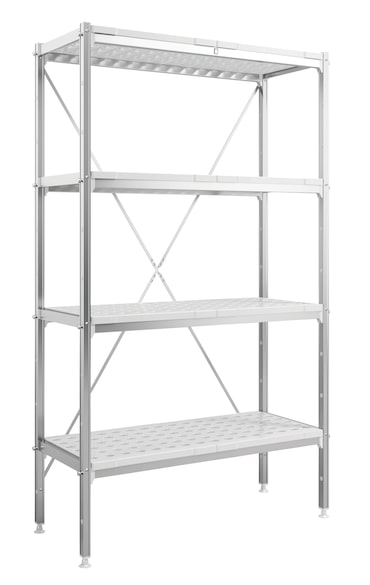 METRO Professional GAR1100 rekkensysteem, aluminium / polypropyleen, 99,2 x 41,5 x 168,5 cm, zilver / grijs