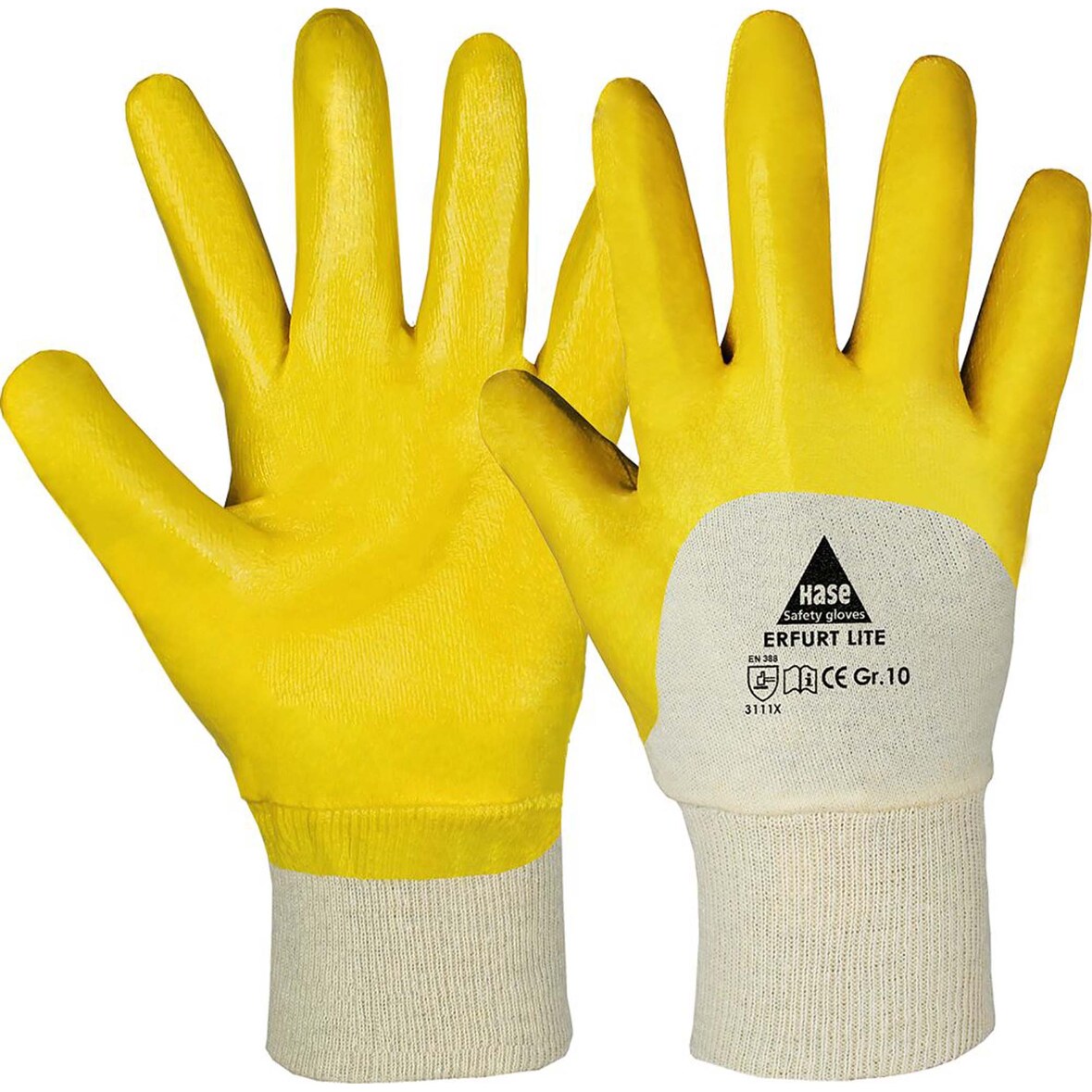 ERFURT LITE, Nitril-Arbeitshandschuh aus Baumwolle/Nitril, 3/4 Nitril Beschichtung / Strickbund - Hase 901400