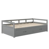thumbnail of Ausziehbares Schlafsofa 90/180x200 cm aus Kiefernholz mit Stauraum – Elegantes Design und hoher Komfort Grau