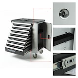 thumbnail of Mephisto Werkzeugwagen Werkstattwagen mit 8 befüllten Schubladen mit Ratsche mit Nusskasten, Pfeifenkopf usw. in Soft Inlays in Carbonoptik