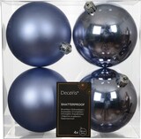 thumbnail of 4 Weihnachtskugeln 10cm Kunststoff klassisch & bruchsicher Christbaumkugeln Christbaumschmuck Weihnachtsbaumschmuck Dämmerungsblau