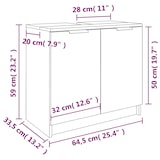 thumbnail of vidaXL Badschrank Weiß 64,5x33,5x59 cm Holzwerkstoff
