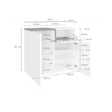 thumbnail of Dmora Schuhschrank Ryan, Mehrzweckschrank mit 2 Türen und 1 Klapptür, Eingangsschuhregal, 100% Made in Italy, 80x40h80 cm, Hochglanzweiß und Schiefer