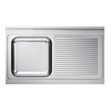 thumbnail of Combisteel Einbauspüle mit Becken links aus Edelstahl 1200x600x40mm