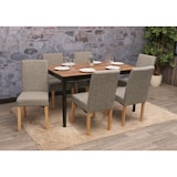 thumbnail of Conjunto de 6 cadeiras de sala de jantar Cadeira cadeira de cozinha Littau ~ têxtil, cinzento, pernas claras