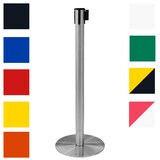 thumbnail of Danieli|Colonnina Segnapercorso con Nastro 3 metri| finitura Acciaio Spazzolato, base piatta Antinciampo |Transenna con Nastro Finitura Giallo
