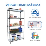 thumbnail of SimonRack Estante Metálico 1500x1100x300 mm, 4 Prateleiras em Aço, 200 kg por Nível, Antrazite/Branco – Simonclick