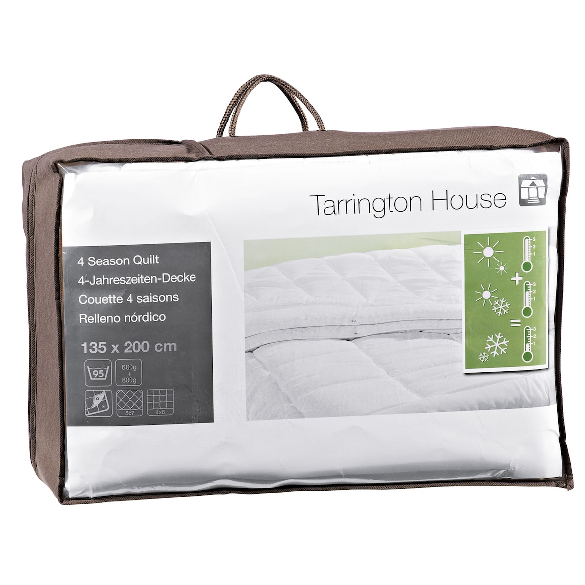 Tarrington House 4-Jahreszeiten-Steppdecke aus Mikrofaser 135 x 200 cm