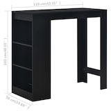 thumbnail of vidaXL Bartisch mit Regal Schwarz 110 x 50 x 103 cm