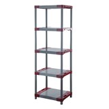 thumbnail of PROREGAL Kunststoffregal GREY BEAR Tall, HxBxT 180x70x46cm, Fachlast 120kg, Grau-Rot Kunststoff-Regal Euro-Regal Stecksystem Lagerregal