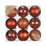 thumbnail of 9 Weihnachtskugeln Kunststoff 6cm bruchsicher & mit Glitzer Muster Christbaumkugeln Weihnachtsbaum Deko Weihnachtsbaumkugeln Christbaumschmuck Kupfer