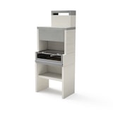 thumbnail of MF - Gemauerter Grill für Holz und Holzkohle Modell VENIT FLEX PLUS HOTTE (INOX) (Grau/Weiß - 78 x 47 x 185 cm) REF: T00536